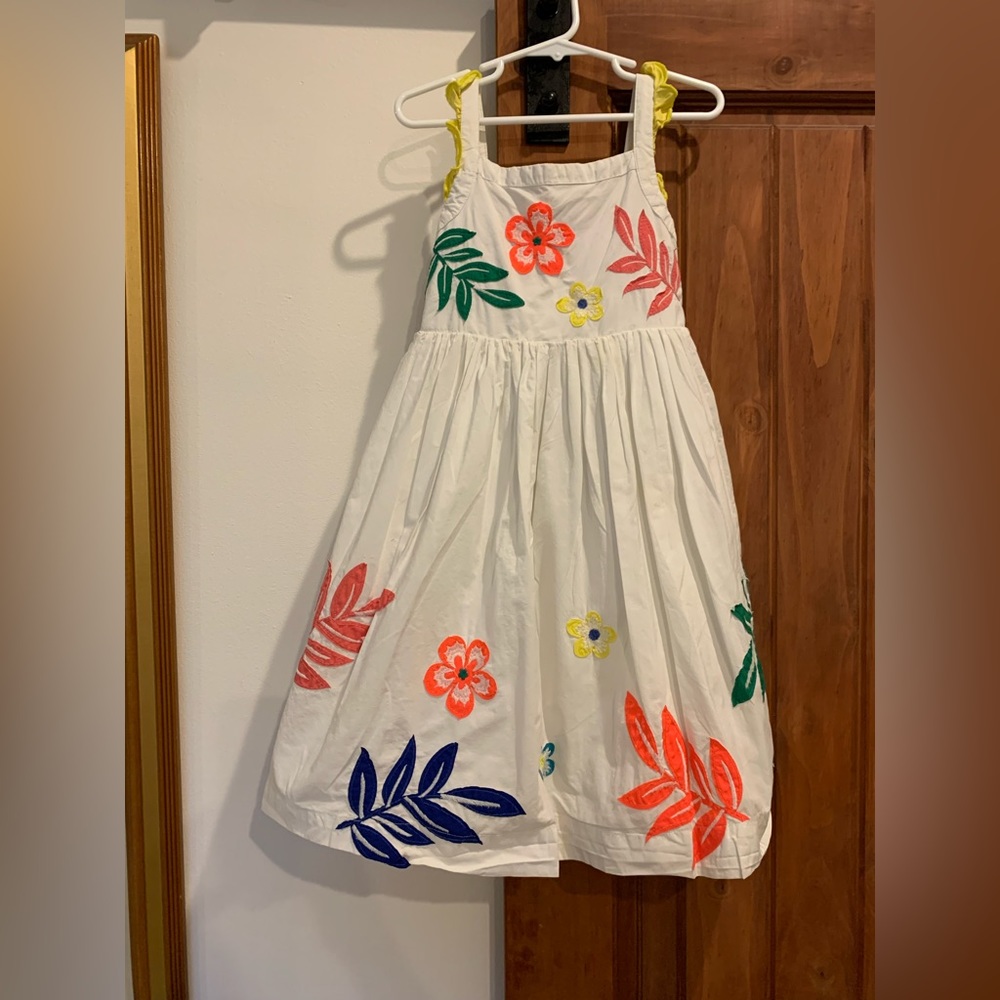 Mini Boden beautiful summer dress bright fluorescent flowers